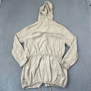 Abercrombie & Fitch Safari Jacket Women L Tan Lightweight Utility Full Zip thumbnail 6