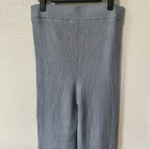 Abercrombie &‎ Fitch Ribbed Kick Flare Leggings High Waist Split Hem Blue Medium thumbnail 5