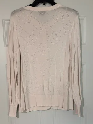 Torrid Crew Long Sleeve Pointelle Cardigan Sweater White 0 Large Cottagecore thumbnail 7