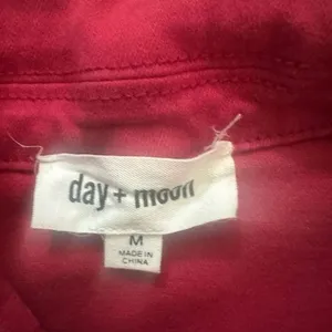 Day + Moon red denim mechanic M boutique romper thumbnail 4