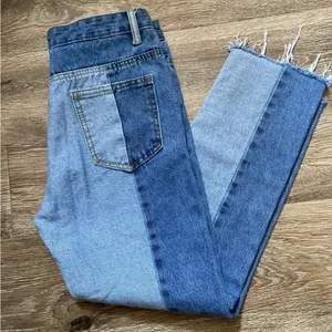 Forever 21 Two Tone Patchwork Raw Hem Jeans Size Medium thumbnail 5