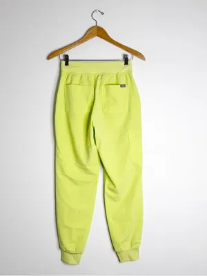 FIGS Zamora High Waisted Jogger Scrub Pants XS Petite Neon Green thumbnail 4