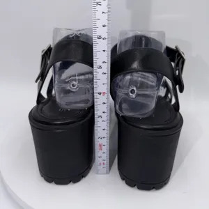 Soda Heels Women's Size 9 Black Chunky Platform Sandals Y2K Style thumbnail 5