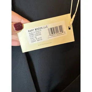 Ramy Brook Dress Women 00 Black Satin Rhinestone Embellished Foxy Mini‎ Cocktail thumbnail 12