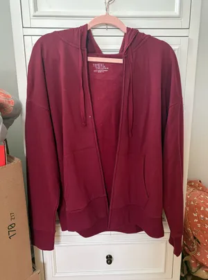 Time And Tru Burgundy zip up thumbnail 1