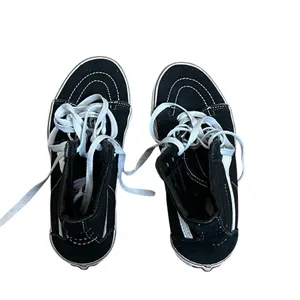 Vans Sk8-Hi High Top Skate Shoes Black White Lace Up Side Stripe Waffle thumbnail 3