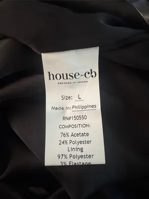 NEW HOUSE OF CB Beau Draped Black Satin Maxi Skirt Sz L thumbnail 8