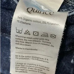 Quince Women's Blue High Waisted Wide Leg Baggy Cropped Denim Jeans Size 27 thumbnail 5