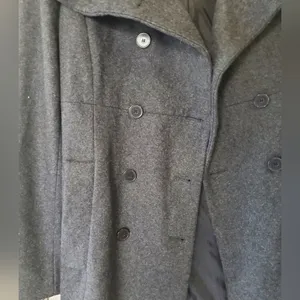 Women's Zara Basic Wool Blend Pea Coat thumbnail 2