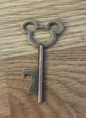 Mickey Mouse Ear Bottle Opener Bronze Metal Disney Keychain Charm Pendant thumbnail 1
