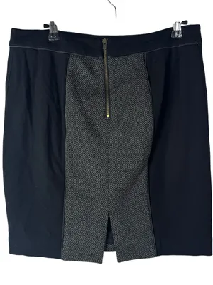 Express Black &‎ Gray Panel Back Zip Pencil Skirt 6 thumbnail 1