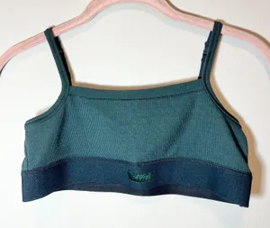 SKIMS‎ Ribbed Bralette Deep Teal Green Adjustable Straps Large thumbnail 1