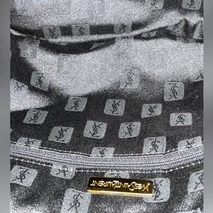 YVES SAINT LAURENT Vintage Leather-Trim Woven Boston Bag thumbnail 9