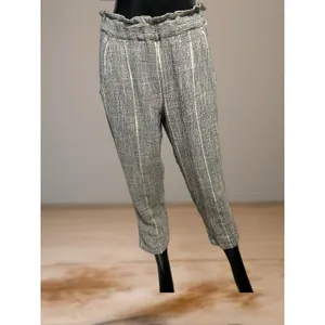 Free People Cotton Blend Light Weight‎ Gray Striped Cropped Pants Size 0 thumbnail 3