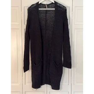 Free People Simply Sienna open knit longline cardigan navy M thumbnail 13