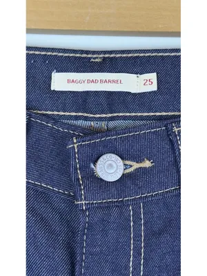Levi’s Premium Baggy Dad Barrel Jeans Women 25x32 Dark Wash NWT 100% Cotton thumbnail 3