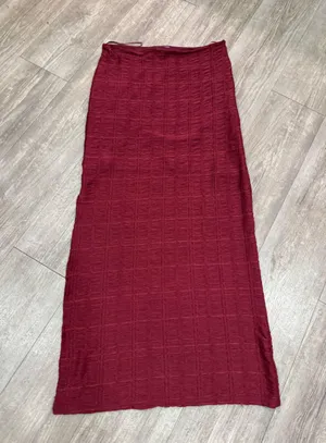 Topshop Deep Red Maxi Skirt thumbnail 5