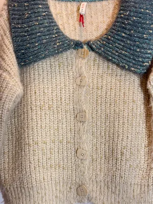 Raga Dorothy Textured Button Front Boho Cardigan Sweater Anthropologie M thumbnail 4