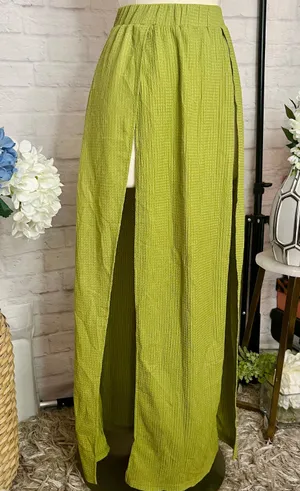 Avocado Green M Slit Skirt thumbnail 2