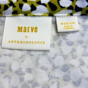 Maeve by Anthropologie Button Ruched Print Long‎ Sleeve Shirt Women's Medium thumbnail 7