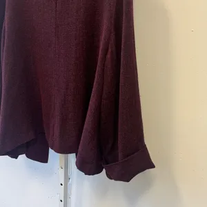 Willow Plum Burgundy Textured Single Button Open Front Jacket Lagenlook Boho XL thumbnail 6