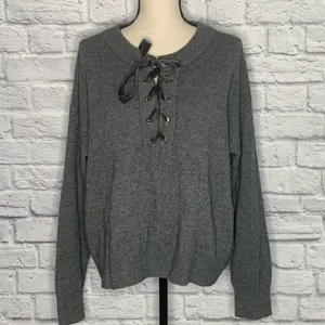 Rails Cashmere Wool‎ Blend Olivia Lace Up Sweater C32 thumbnail 3
