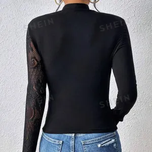SheIn Lace Long Sleeve Top thumbnail 4