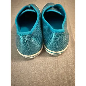 Vans Authentic Lo Pro Turquoise Blue Sequin Sneakers Womens 9.5 Mens‎ 8 Low Top thumbnail 3