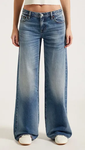 PacSun Casey Low-Rise Baggy Jeans Medium Indigo thumbnail 1