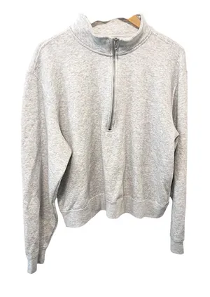 Fabletics Cozy Fleece Half‎ Zip Pullover Gray Women’s Sweatshirt XXL thumbnail 1