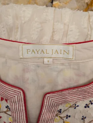 Anthropologie Payal Jain Embroidered Dress Fine Cotton S thumbnail 10