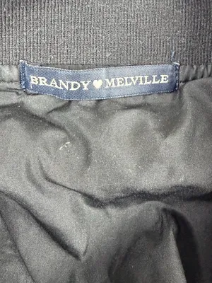Brandy Melville Teddy Sherpa Bomber Jacket One Size Black Gray Fuzzy Y2K Zip thumbnail 5