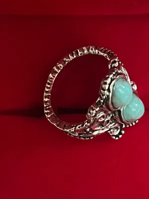 Boho/Vintage Design Stainless Steel Silver Faux Turquoise Ring Size 7 NWT thumbnail 3