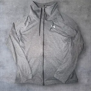 Under Armour Womens Gray HeatGear Full Zip Funnel Neck Hoodie Size Medium Loose thumbnail 1