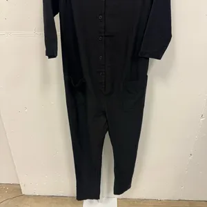 The Nines by HATCH Black 3/4 Sleeve Button-Front Maternity Crop‎ Jumpsuit Small thumbnail 6