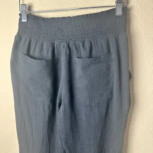 AERIE American Eagle Gauze Wide Leg Beach Pants w Side Slit Size XS Black thumbnail 8