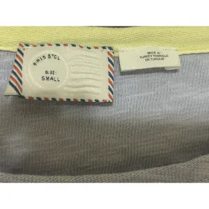 Anthropologie Postage Stamp Ruffle Sleeve Light Blue Curved Hem Cotton Top Small thumbnail 5