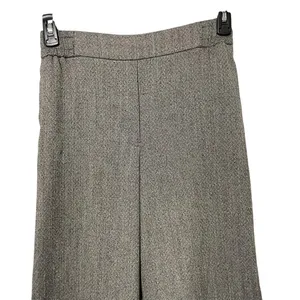 ZARA Black/ White Herringbone Wide Leg Pants Small Elastic Waist Dress Trousers thumbnail 6
