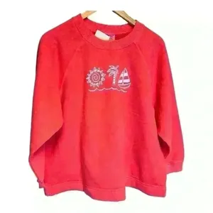 NWT Vintage Fresh Produce Sweatshirt Long Sleeve Graphic orange Tropical S thumbnail 3