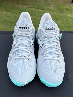 diadora B.Icon 2 AG All Ground Sneakers Athletic Silver Aruba Blue walk Sz 9.5 thumbnail 4