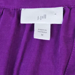 J. Jill Purple Soft Luxe Dolman Sleeve Button Front Blouse Medium WTP337251 thumbnail 4