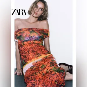 NWT Zara midi floral tulle Dress thumbnail 2