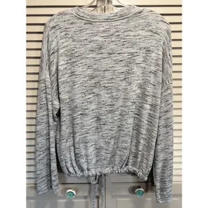 Aerie' Knit‎ Gray Sweater Long Sleeve Size Medium Soft Warm Round Neck Tie Waist thumbnail 4