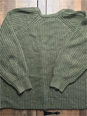 Universal Threads Cozy Olive Green Chunky Knit Cardigan, Size Small thumbnail 12