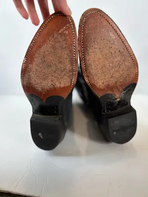 Abilene vintage black leather cowboy boots thumbnail 8