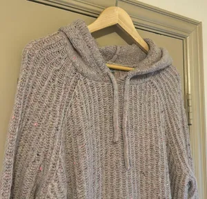 Aerie Hooded Knit Sweater Small Wool thumbnail 2
