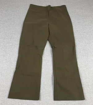 MM.LaFleur Pants Womens 12 Green Cropped Twill Stretch Dress Work Office thumbnail 1