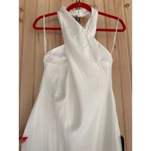 Lulus Beyond Classy White Satin Halter Midi Dress Engagement Party Elegant Large thumbnail 5