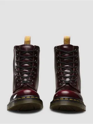 Dr Martens vegan 1460 cherry red Cambridge brush OG lace up unisex boots thumbnail 2