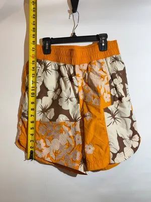 NWT! FP Movement Orange Brown Floral Drawstring Athletic Running Shorts Size S thumbnail 6